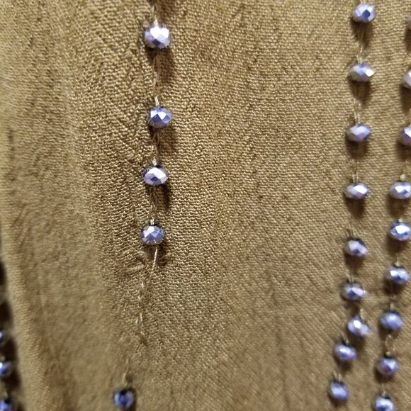 Free People top Small BB Embellished Cami beaded spaghetti strap v-neck - Picture 11 of 16